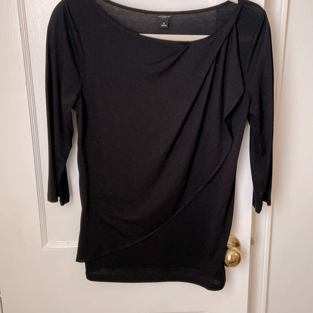 Ann Taylor Drape Front  3/4 Sleeve blouse